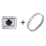 Pugster Nhl Toronto Maple Leafs Italian Charm Bracelet