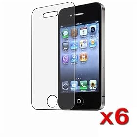 6X Clear Screen Protector Cover For Apple iPhone 4