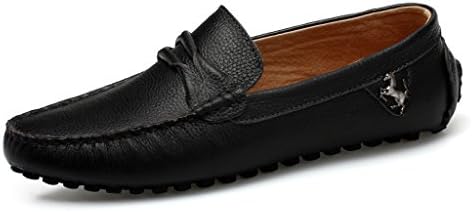 POPlus Men's Classic Leather Loafers Driving Shoes Black 8 D(M) US