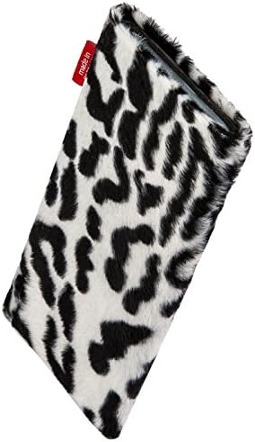 fitBAG Bonga Snow Leopard custom tailored sleeve for ARCHOS 40 Cesium. Fine imitation fur pouch with integrated MicroFibre lining for display cleaning