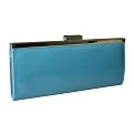 Teal Patent Frame Clutch