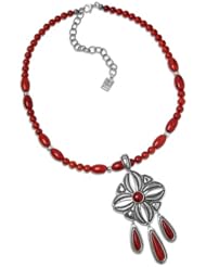 Southwest Spirit Cody Sanderson Sterling Silver Red Coral Pendant Necklace