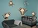 Monkeys Wall Decals Sticker Nursery Decor Art Mural - This Decal is Created by Digiflare Graphics, Original Product with Quality 100% Guaranteed!!!