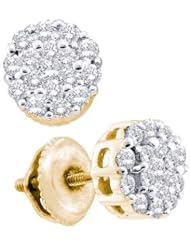 0.50CTW DIAMOND FLOWER EARRINGS