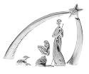 Serenity Holy Family Nativity with Arch, Set of 5, Pewter