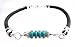 Chakra Bracelet: Silver and Black Leather Gemstone title=