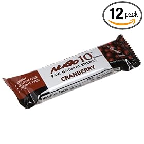 NuGo 10 Raw Natural Energy, Cranberry, 1.76-Ounce Bars (Pack of 12) by NuGo