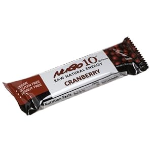 NuGo 10 Raw Natural Energy Bar, Cranberry, 1.76-Ounce Bars (Pack of 12)