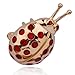 18k Gold Plated Sterling Silver Red Glass Ladybug