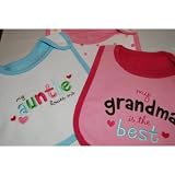 Best Price Child Of Mine Carter's 3 piece Waterproof Bib Set for Baby Girl Teething/Feeding