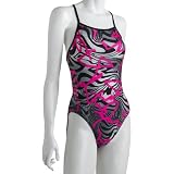 Speedo Women's Race Xtra Life Lycra Graffiti Jungle Overall Print Axcel Back One Piece Swimsuit