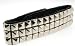 3 Rows of Pryamid Shaped Studs Leather Wrist Band Bracelet.