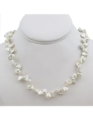 9mm Lobster Clasp White Freshwater Pearl Necklace 18"