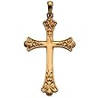 14K Yellow Gold Cross Pendant - 38.00x26.00mm