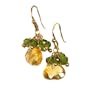 14K Gold Citrine & Peridot Briolette Earrings, MADE IN AMERICA