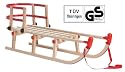 Klappschlitten Holzschlitten Rodelschlitten mit Zuggurt und Lehne Yaro