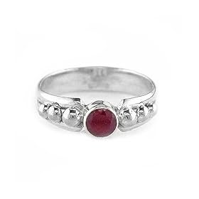 Sterling Silver Ruby Ring By Sajen, Size 9 by