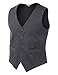LE3NO Mens Tailored Button Down Vest with Stretch