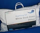 Homescapes - New White Duck DOWN Pillow - Sumptuously Soft - Washable at Home - Anti Dust Mite and Anti Allergen - Soft to Medium Support