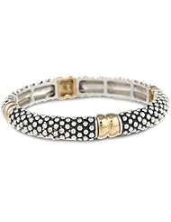 Napier "Napier Classics" Two-Tone Braded Stretch Bracelet, 2.25"