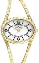 AK Anne Klein Women's Swarovski® Crystal Accented Gold-Tone Bangle Watch #10-8216MPGB