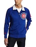 MLB Men's Chicago Cubs Profector Mock Neck Full Zip Raglan Jacket (Deep Royal/Athletic Red/White, X-Large)