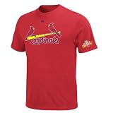 MLB Men's St.Louis Cardinals Lance Berkman World Series Name & Number Tee (Athletic Red, X-Large)