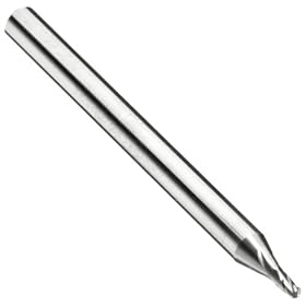Niagara Cutter Miniature Carbide End Mill, Stub Ball End, Uncoated (Bright), 4 Flutes, .0450" Cutting Lg, .030" Cutting Dia