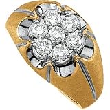 14K Two Tone Gold Men's Diamond Ring