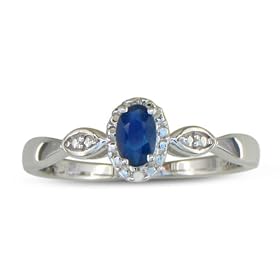1/2ct Diamond and Sapphire Ring, Available in All Ring Sizes