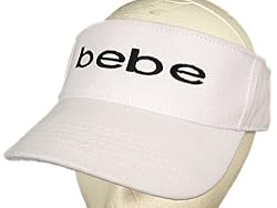 Bebe Visor Hat Logo White Embroidered One Size