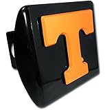 University of Tennessee Volunteers "Black with Orange Power T Emblem" NCAA College Sports Metal Trailer Hitch Cover Fits 2 Inch Auto Car Truck Receiver