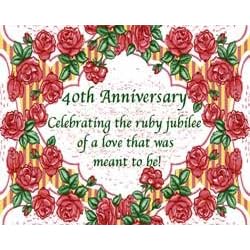40th Anniversary Cotton Throw - Thoughtful 40th Ruby Wedding Anniversary Gift