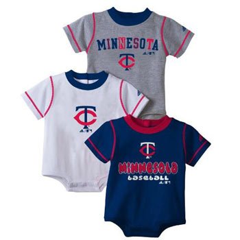 Minnesota Twins Adidas Infant 3 Pack Creeper Set - Toddler (18 Months)