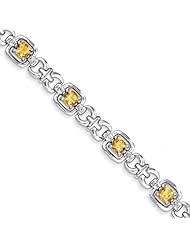 Sterling Silver Diamond & Citrine Bracelet