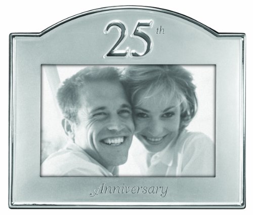 Malden 25th Anniversary Metal Picture Frame, 4 by 6-Inch