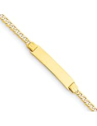 14k 6" Pave Curb Link Child ID Bracelet