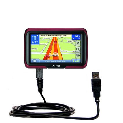 Classic Straight USB Cable for the Mio Moov M400 with Power Hot Sync and Charge capabilities - uses Gomadic TipExchange Technology