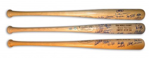 2004 Boston Red Sox Team Autographed/Hand Signed World SeriesBaseball Bat with Boston Red Sox 2004 C