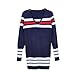 Navy Style Stripes Ladies Women Knitted Warm Long Sleeve V Neck Tops Mini Dress