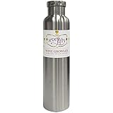 Lifeline 7512 Silver Stainless Steel Vacuum Insulated Double Wall Bottle Style Growler - 750ml. Capacity