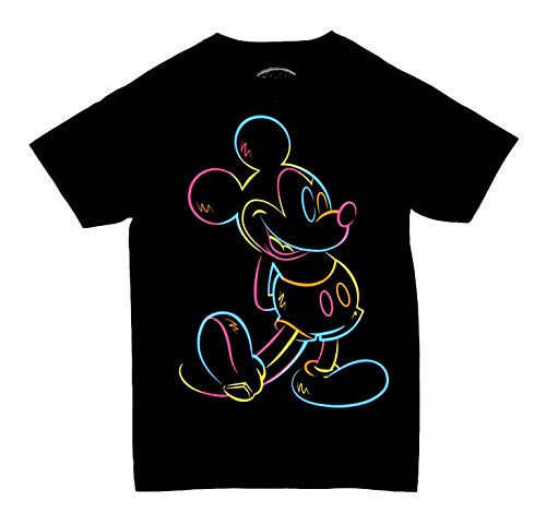 Disney Men's Vintage Mickey Neon T-Shirt