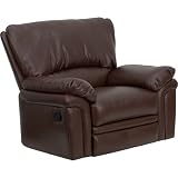 Flash Furniture Extra Wide Brown Leather Rocker Recliner