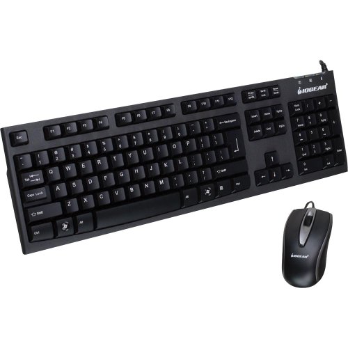 IOGEAR Spill-Resistant Wired Keyboard and Mouse Combo GKM513 (Black)