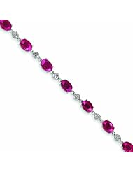 Genuine 14K White Gold White Gold Diamond And Ruby Bracelet 6 Grams Of Gold 100% Satisfaction Guaranteed.