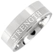 Christian Stainless Steel Rings - "Strength"- Sizes 09-12