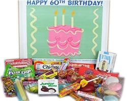 Happy 60th Birthday Celebration Gift Basket of Retro Candy