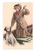 Frontierswoman with Springer Spaniel Art Poster Print, 13x18