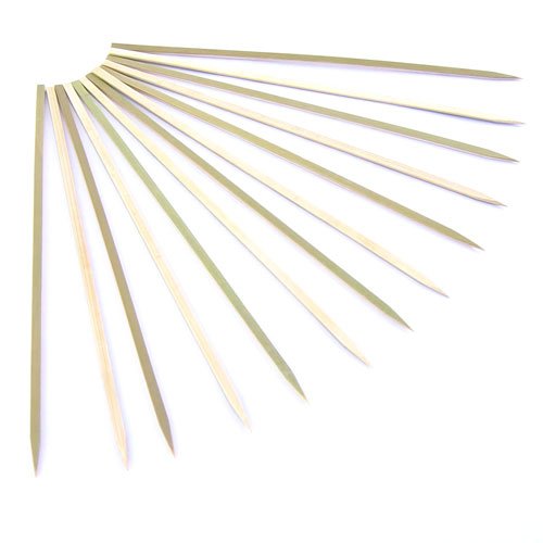 ThinkBamboo Brand Premium Flat Style Bamboo BBQ Skewers, 12