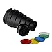 Fotodiox Conical Snoot for Bowens S-Type Bayonet, Calumet and Compatible Monolight Strobe Heads - Includes 20-Degree Honeycomb Grid and Color Gels